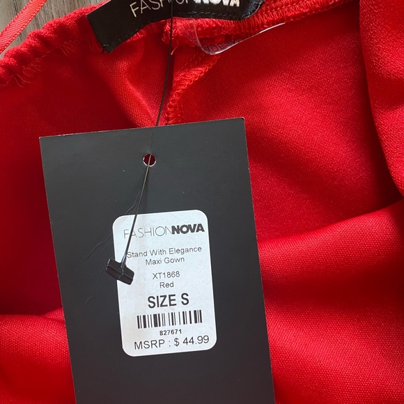 One Shoulder Mermaid Red Long Dress - Picture 3 of 7